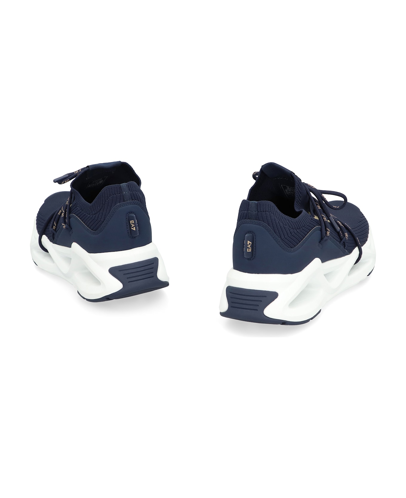 EA7 Knit Low-top Sneakers - blue