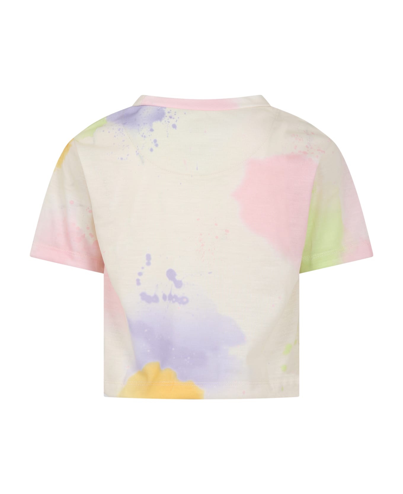 Nike Ivory T-shirt For Girl With Iconic Swoosh - Multicolor