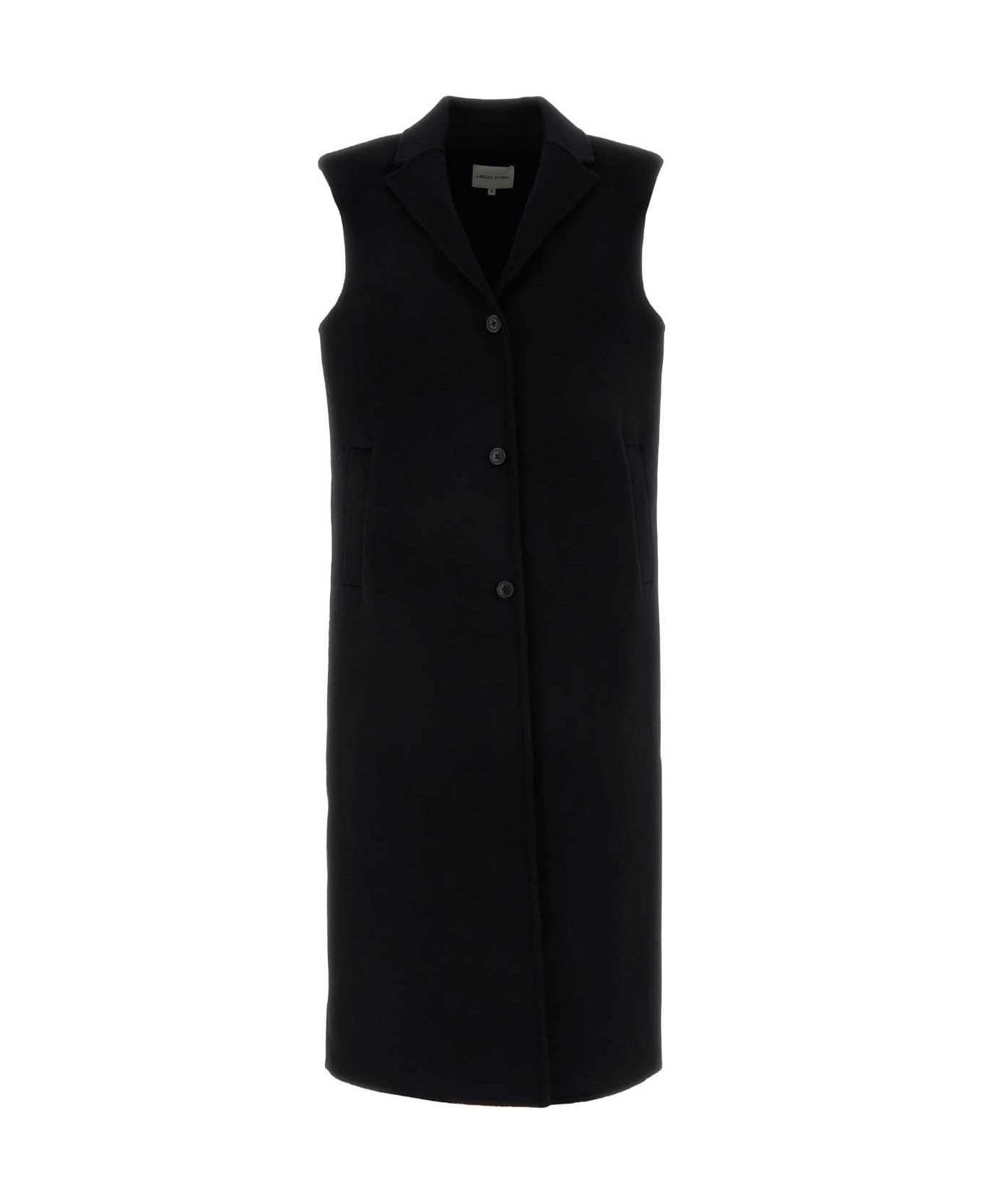 Loulou Studio Black Wool Blend Deanna Sleeveless Coat - BLACK