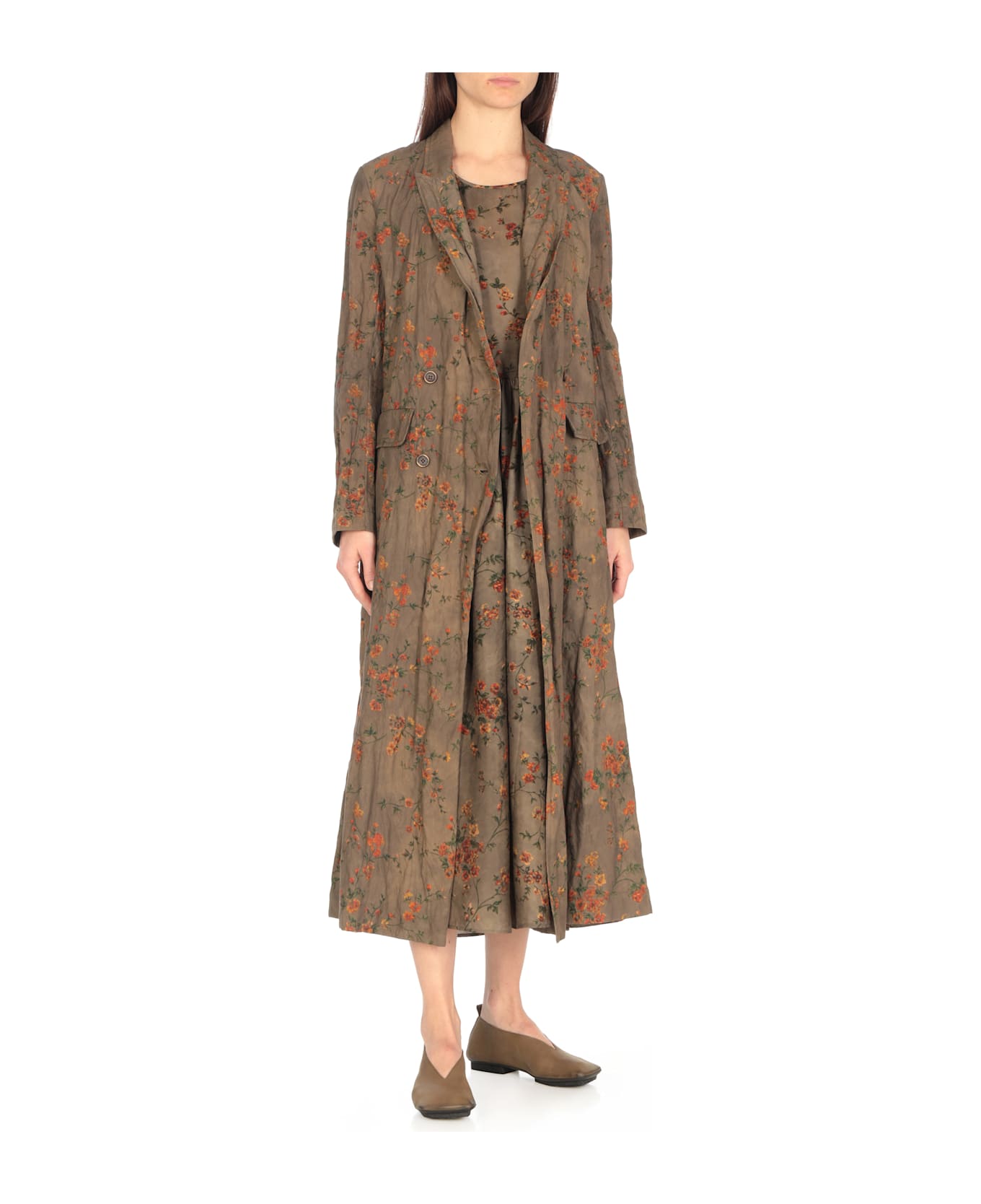 Uma Wang Leather Ballet Shoes - Green