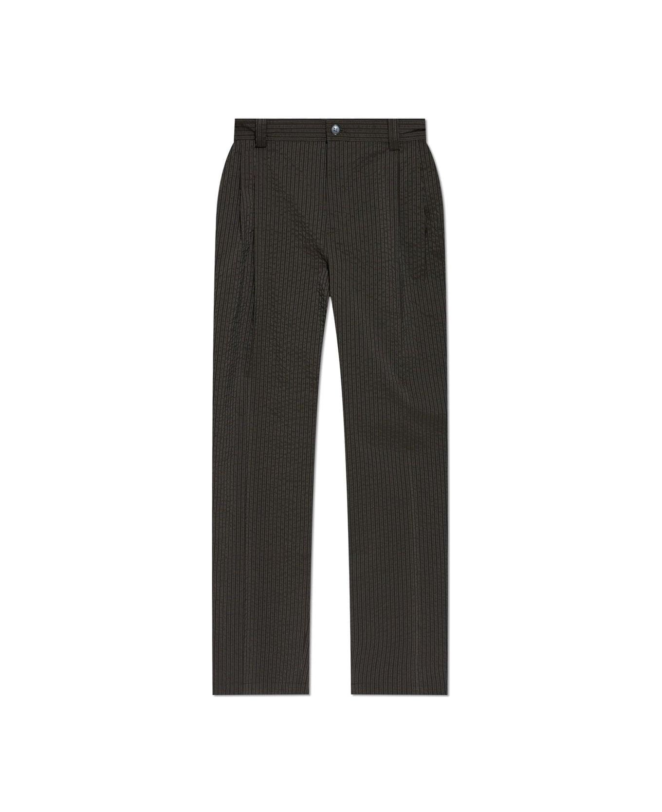 Maison Kitsuné Relaxed Pleated Pants - Black