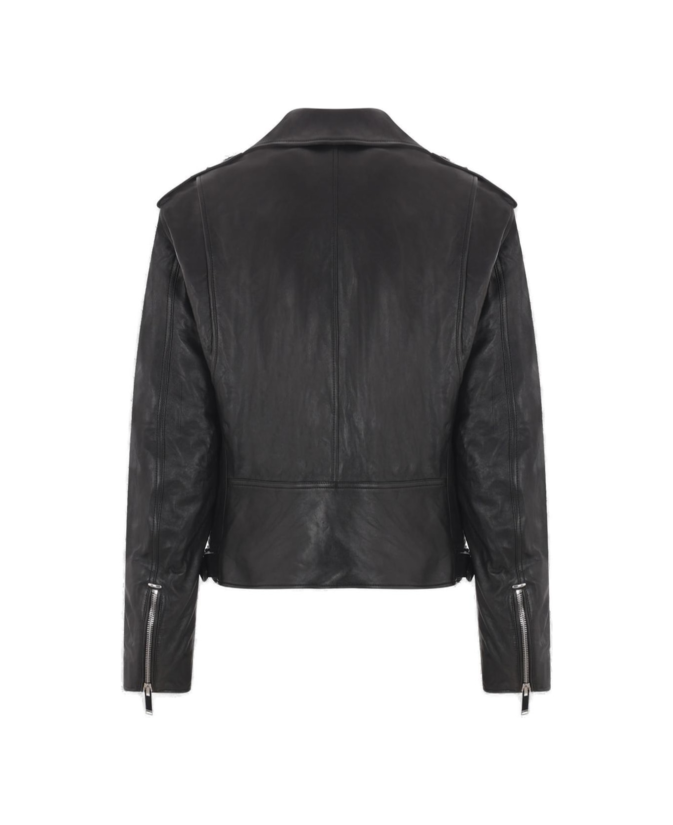 Alexander McQueen Zip-up Leather Jacket - BLACK