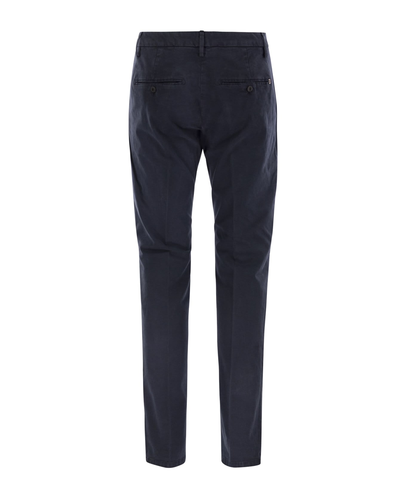 Dondup Spiritissimo - Regular Chino Trousers In Light Gabardine - Dark Blue