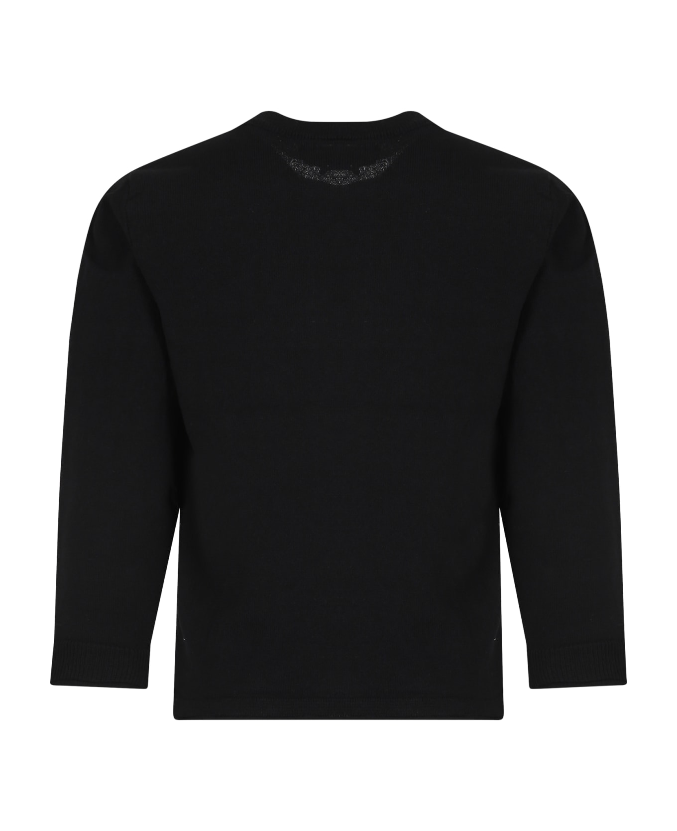 Stone Island Junior Black Sweater For Baby Boy With Compass - Black ニットウェア＆スウェットシャツ