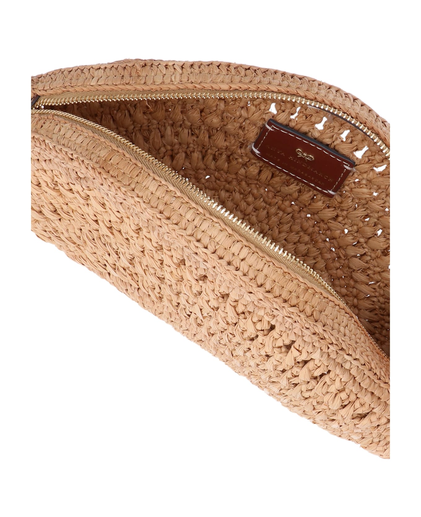 Anya Hindmarch "half Moon Bow" Clutch - Beige