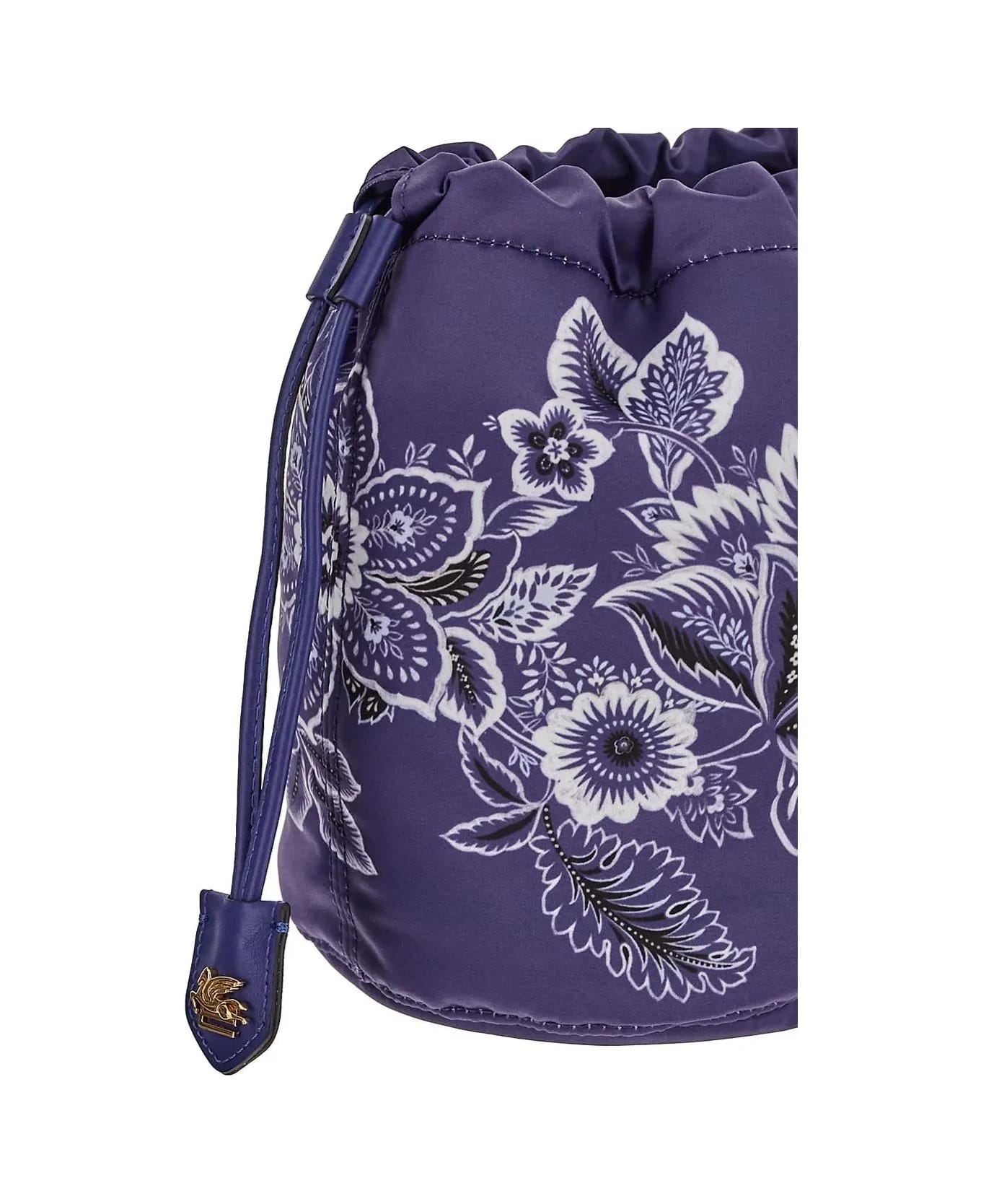 Etro Printed Satin Pouch - BLUE