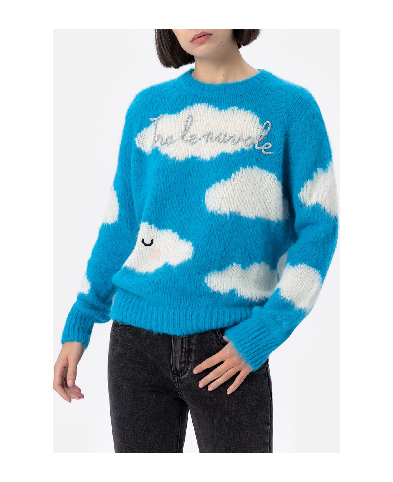 MC2 Saint Barth Woman Alpaca Blend Sweater Queen With Tra Le Nuvole Embroidery - unknown