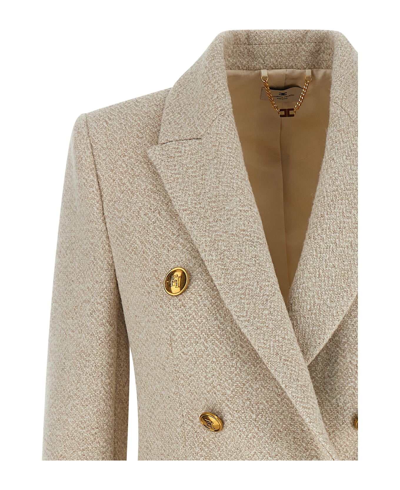 Elisabetta Franchi Double-breasted Coat - White