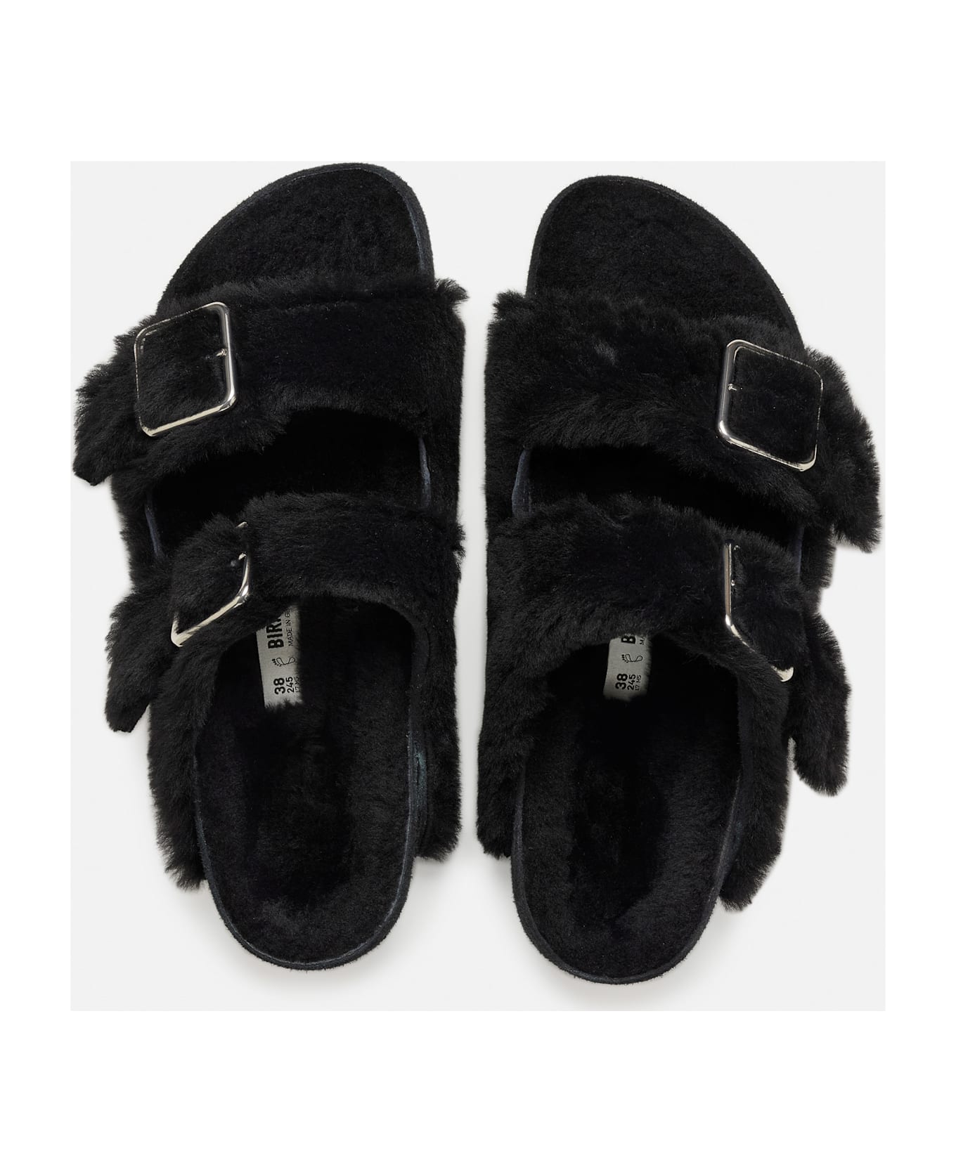 Birkenstock Arizona Shearling Big Buckle - Black
