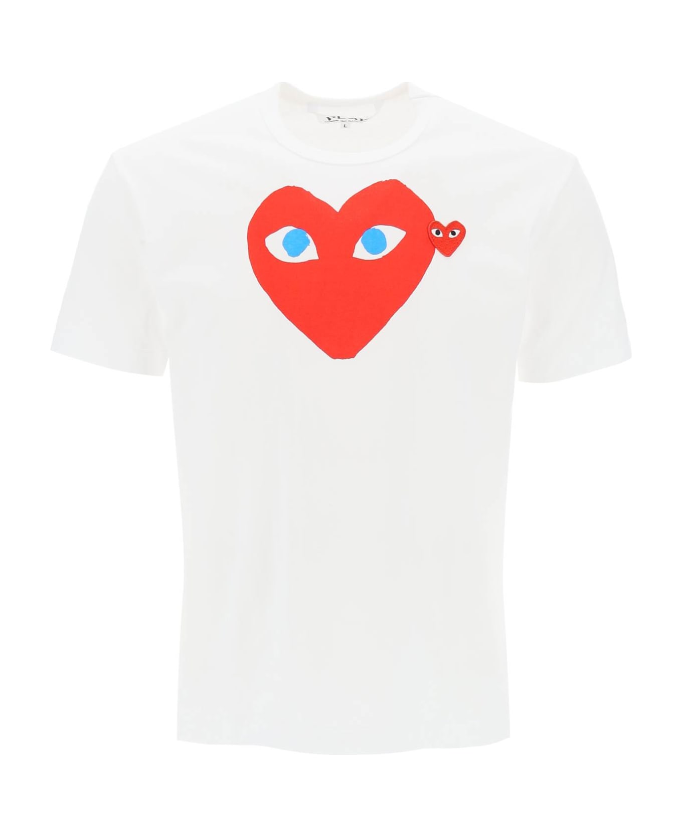 Comme des Garçons Play T-shirt With Heart Print And Embroidery - WHITE (White)