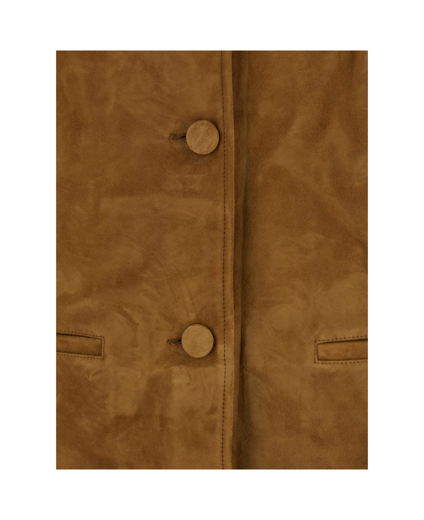 Tory Burch Beige Jacket With Notched Revers In Suede Woman - Beige
