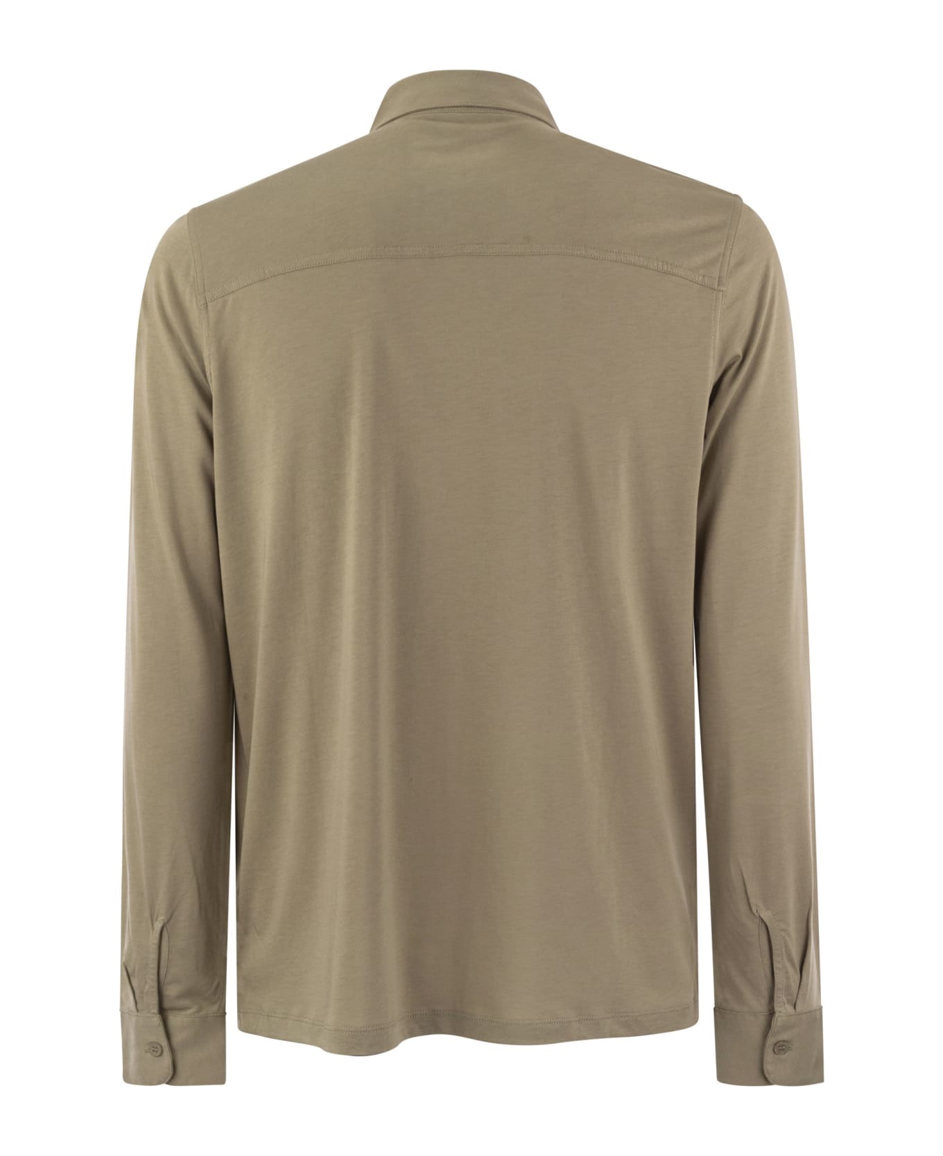 Majestic Filatures Long-sleeved Shirt In Lyocell And Cotton - Sand