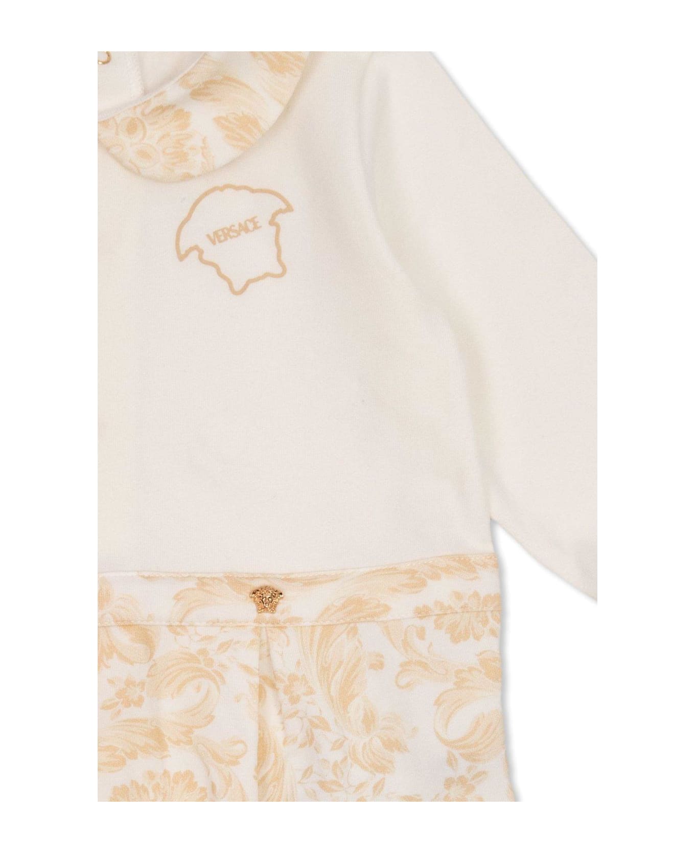 Versace Peter Pan Collar Patterned-jacquard Pyjama - WHITE