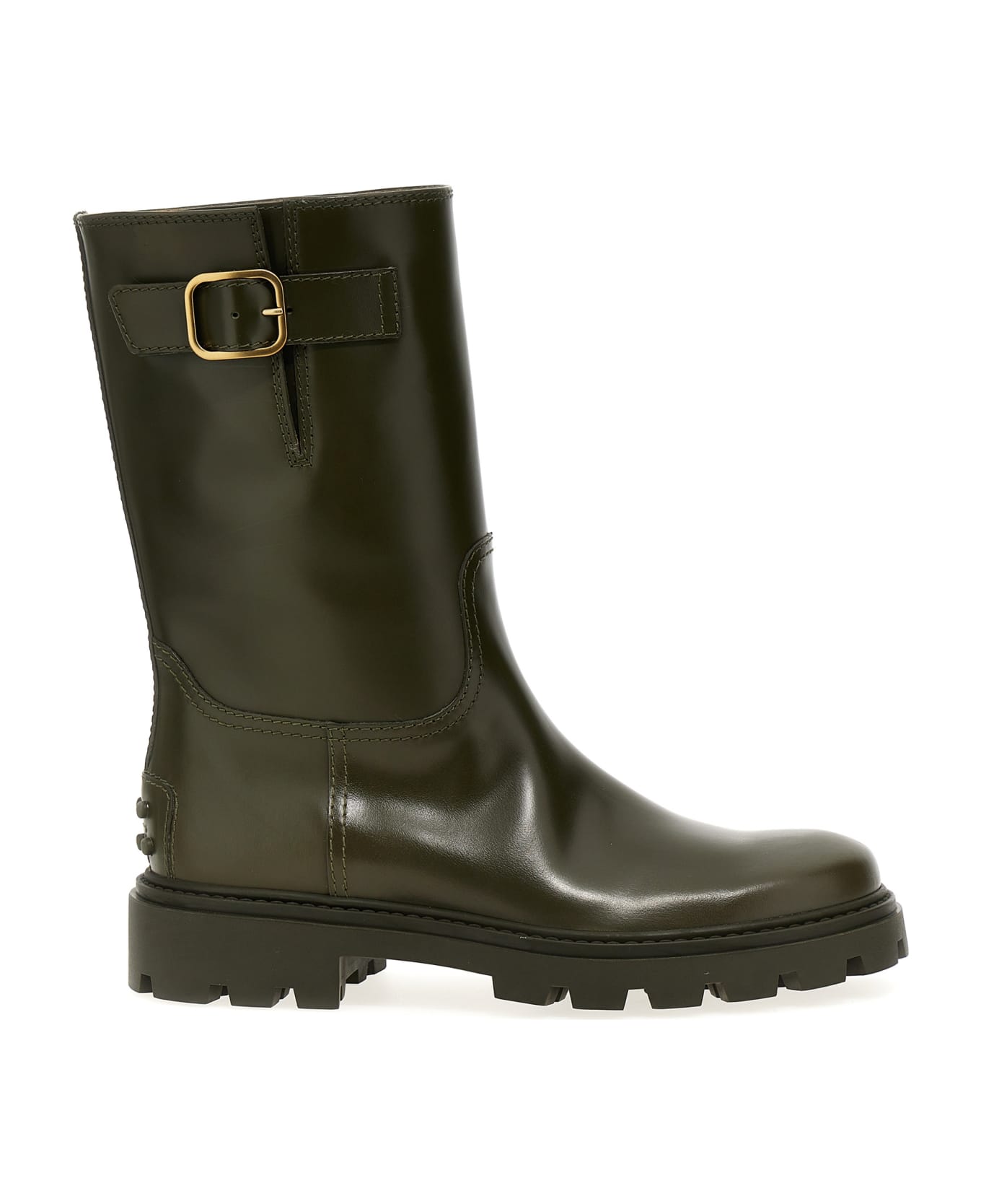 Tod's Buckle Leather Boots - Green