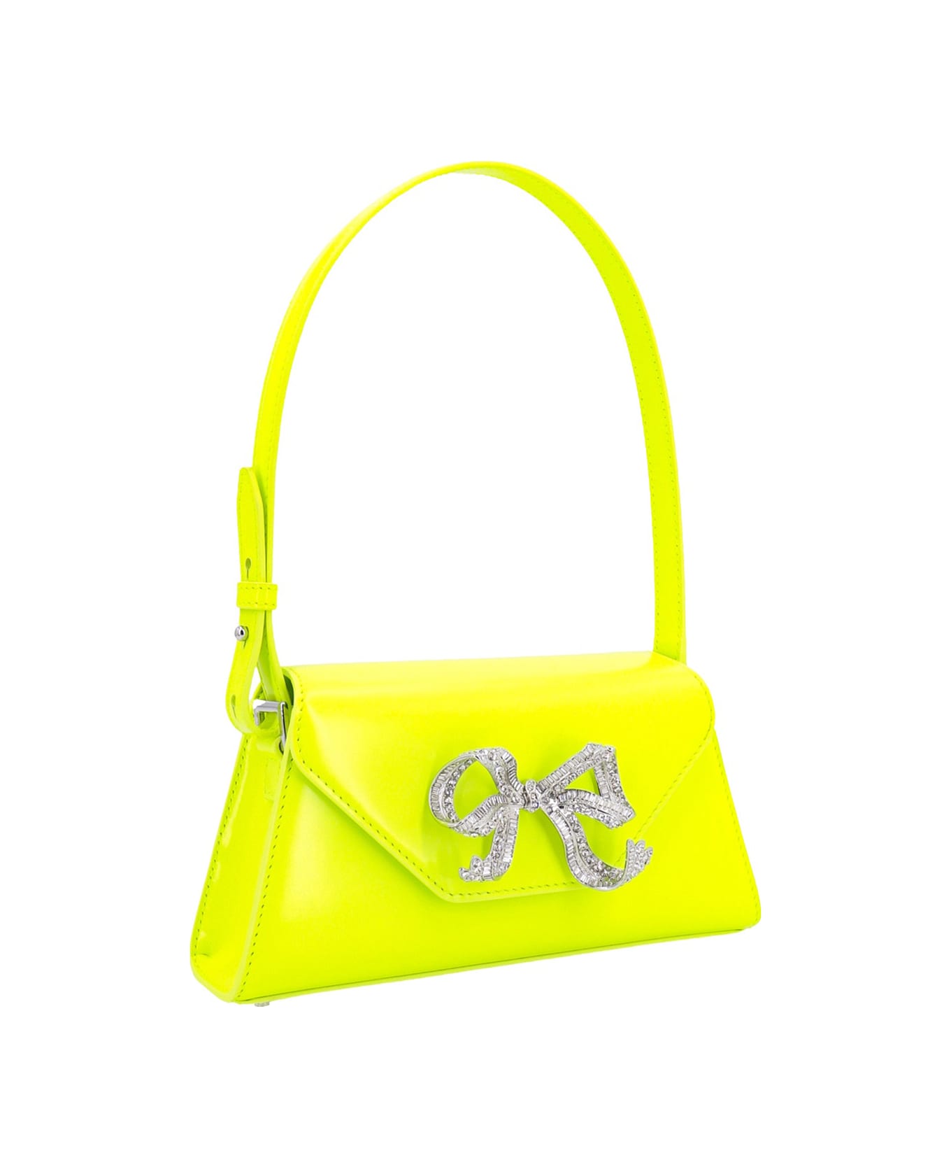 Tory Burch Mini Fleming Soft Patent Border Bucket Bag in Yellow