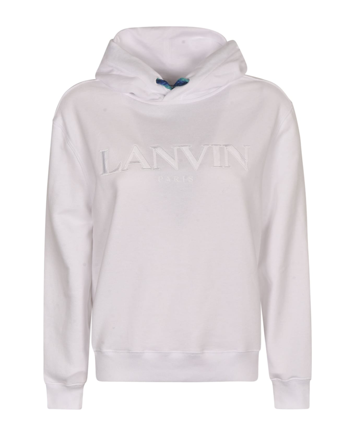 Lanvin Logo Embroidered Hoodie - Optic White