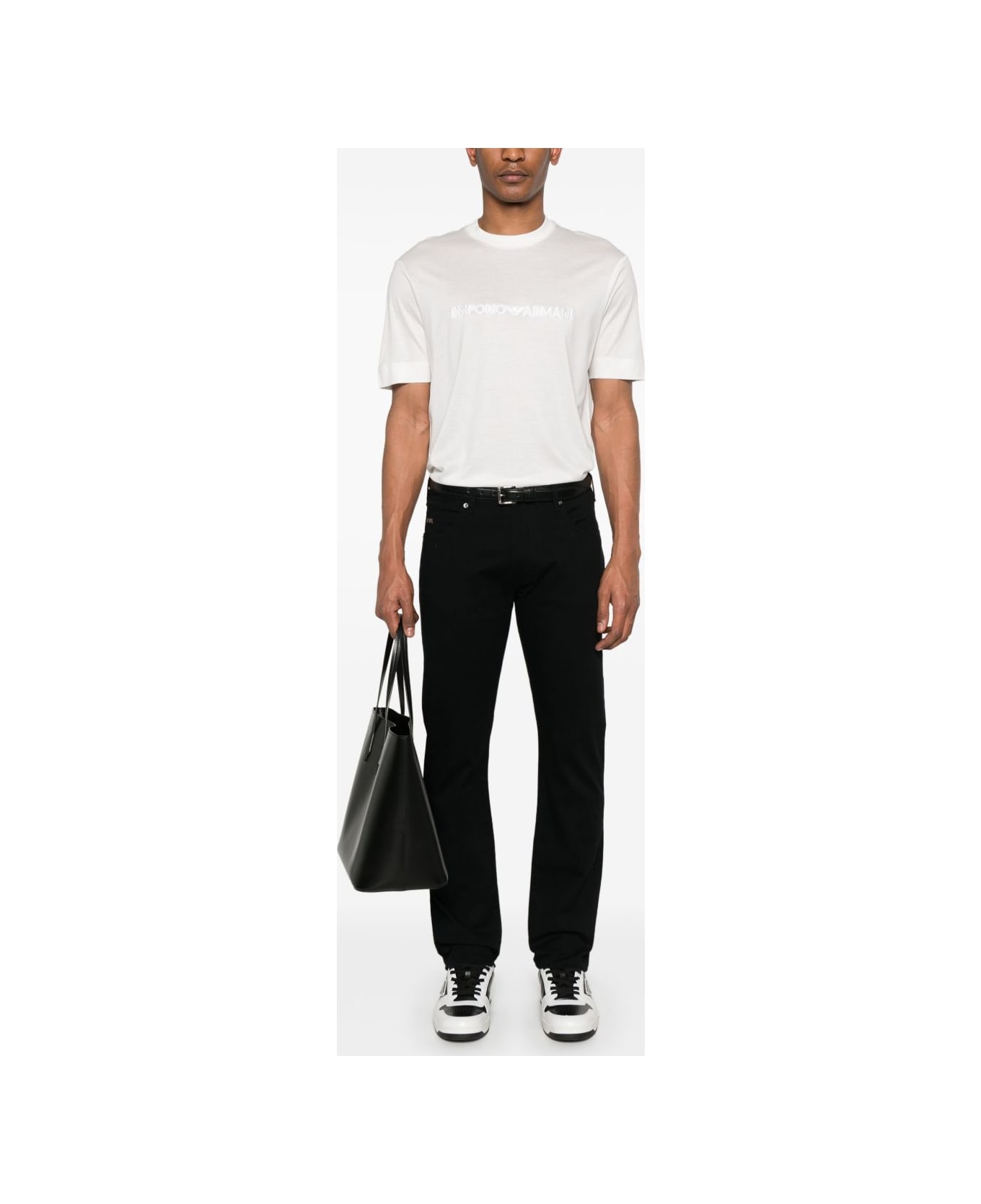 Emporio Armani Embroidered Logo T-shirt - White