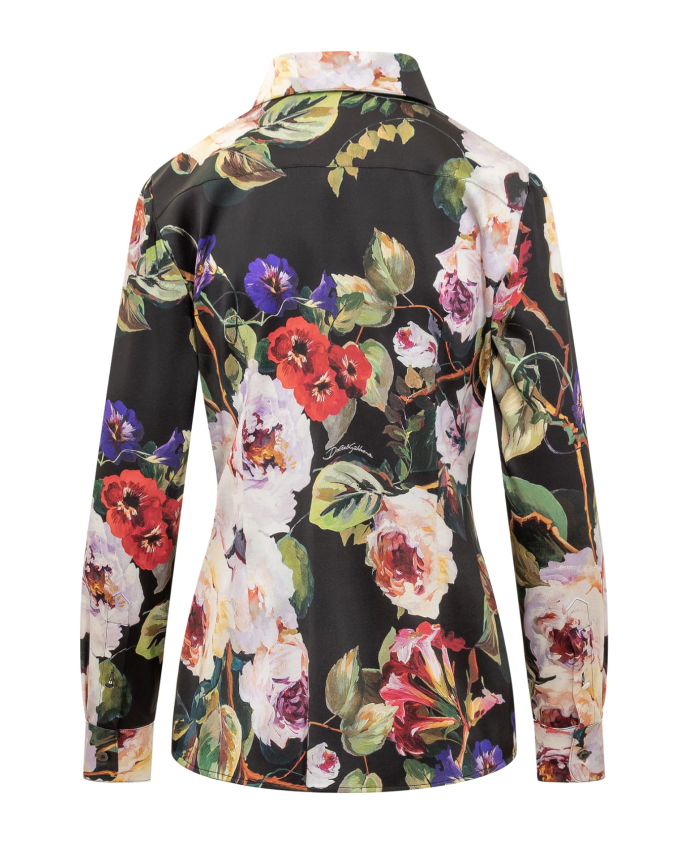 Dolce & Gabbana Rose Garden Print Shirt - ROSETO FDO NERO シャツ