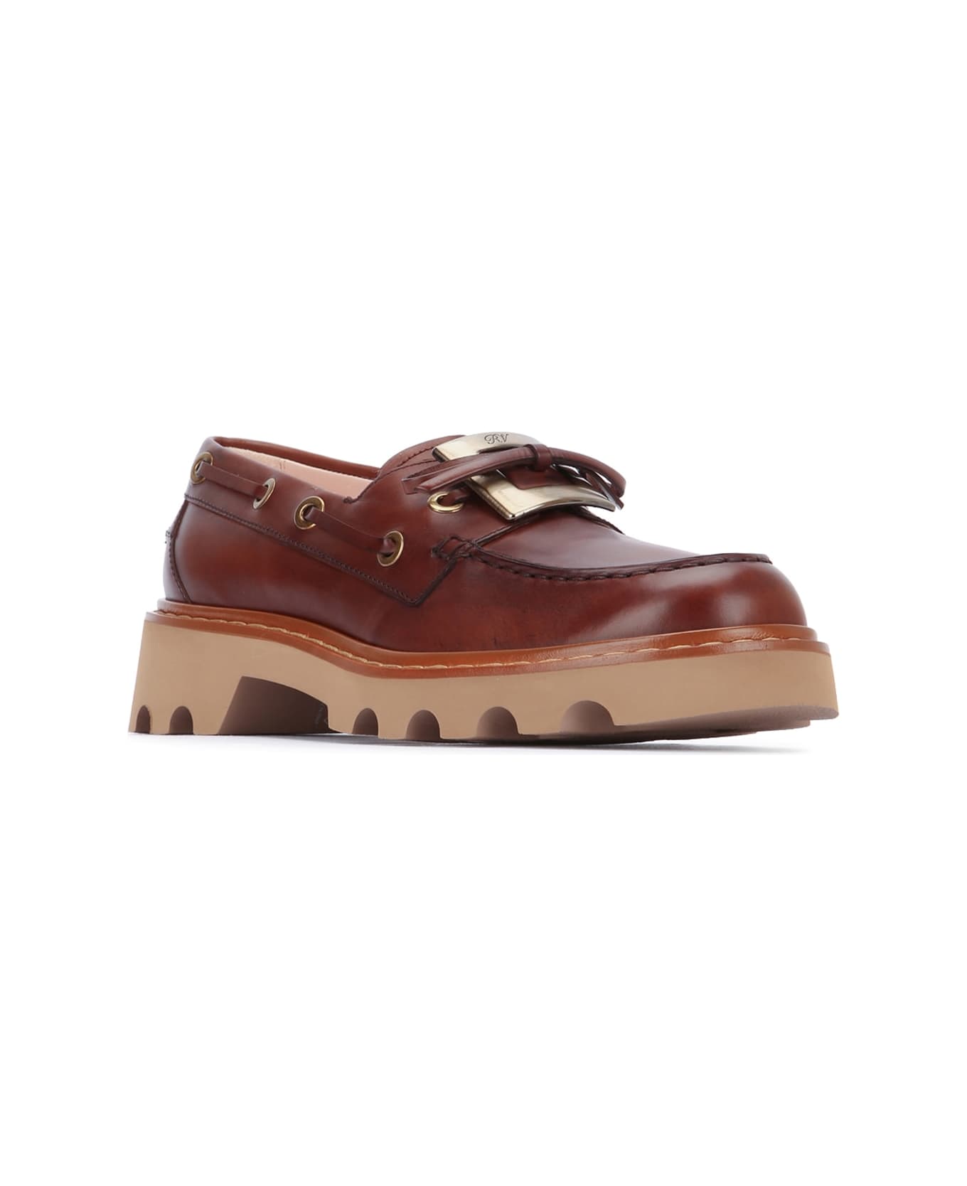 Roger Vivier Viv Rangers Metal Boat Loafer 20 - TEAK