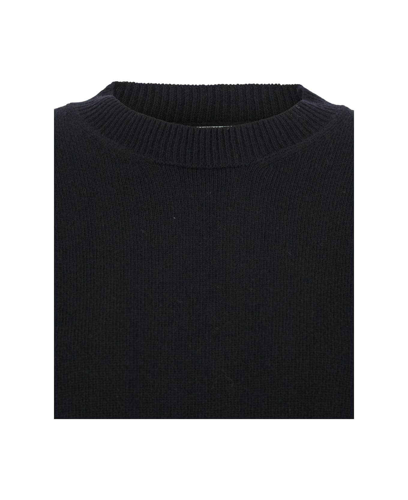Mauro Grifoni Black Oversize Crewneck Sweater With Ribbed Trims In Cotton Woman - Black