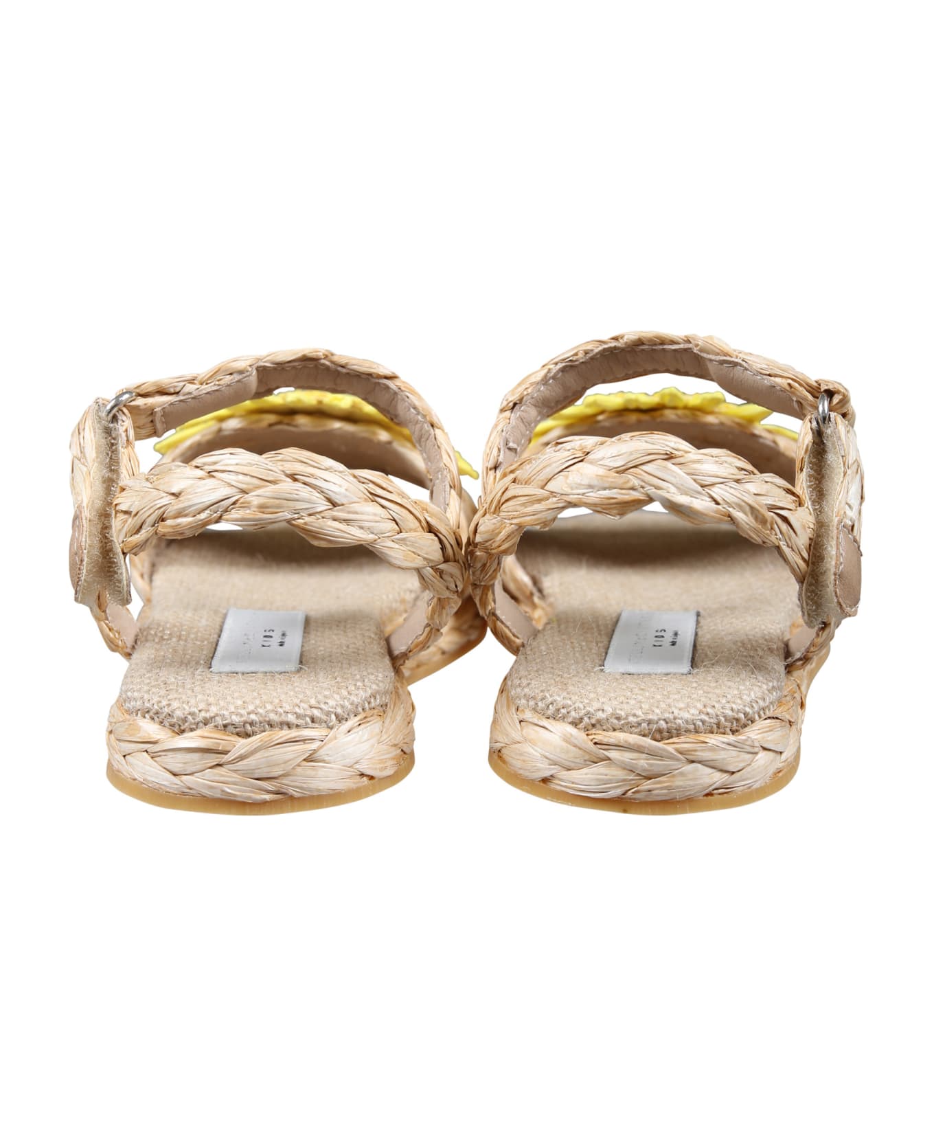 Stella McCartney Beige Sandals For Girl With Sole - Marrone シューズ