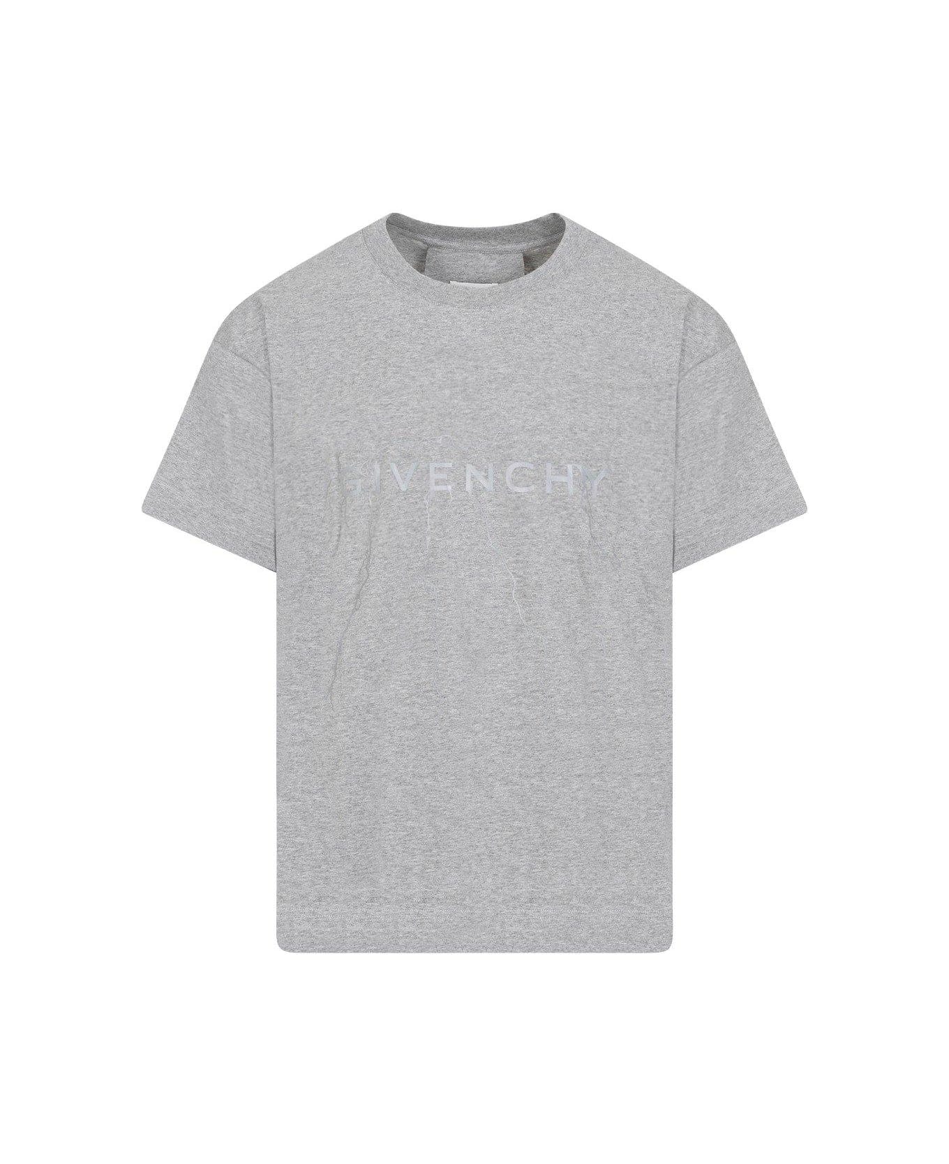 Givenchy Logo Printed Crewneck T-shirt - LIGHT GREY