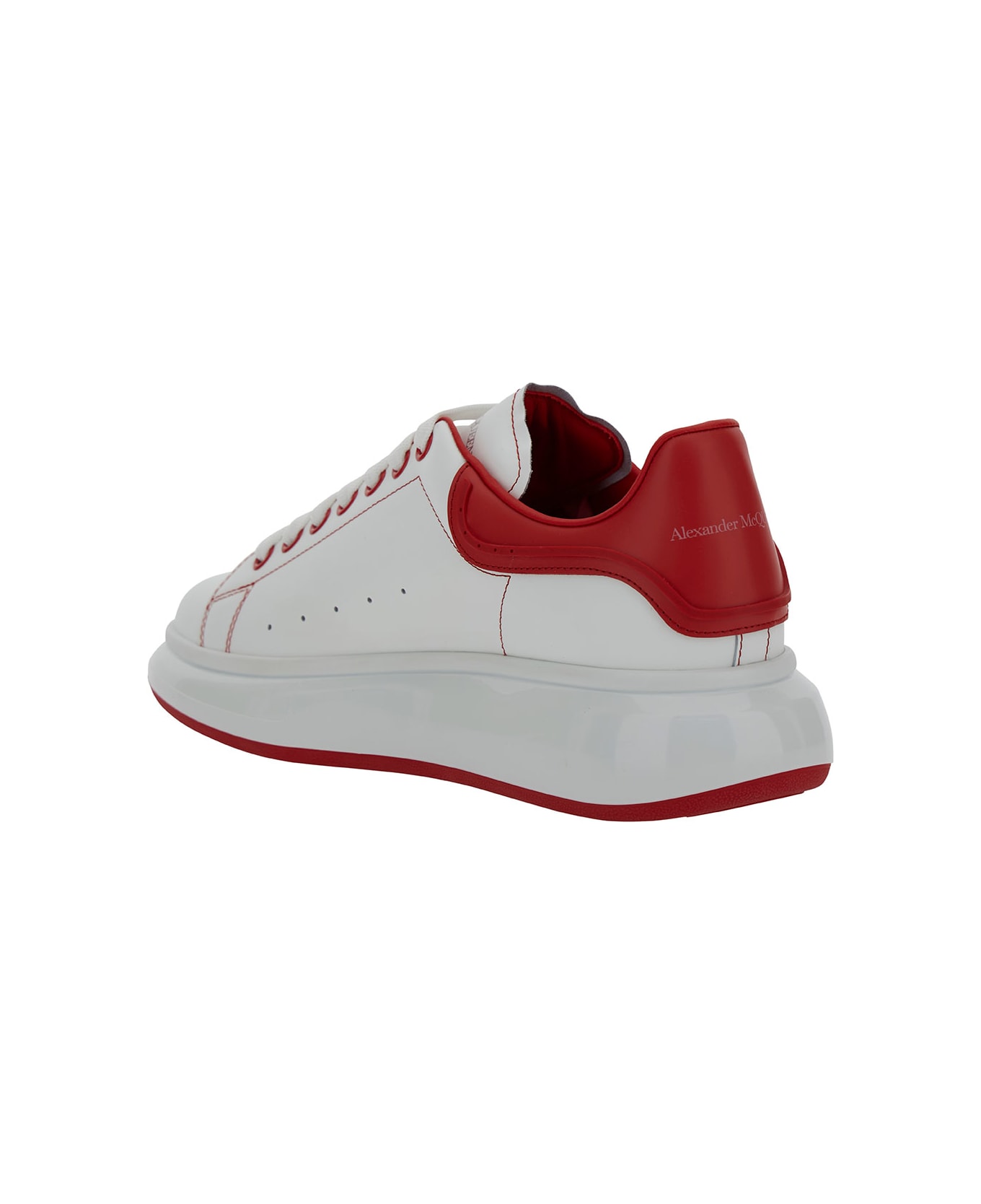 Alexander McQueen White Low Top Sneakers With Oversized Platform In Leather Man - Multicolor