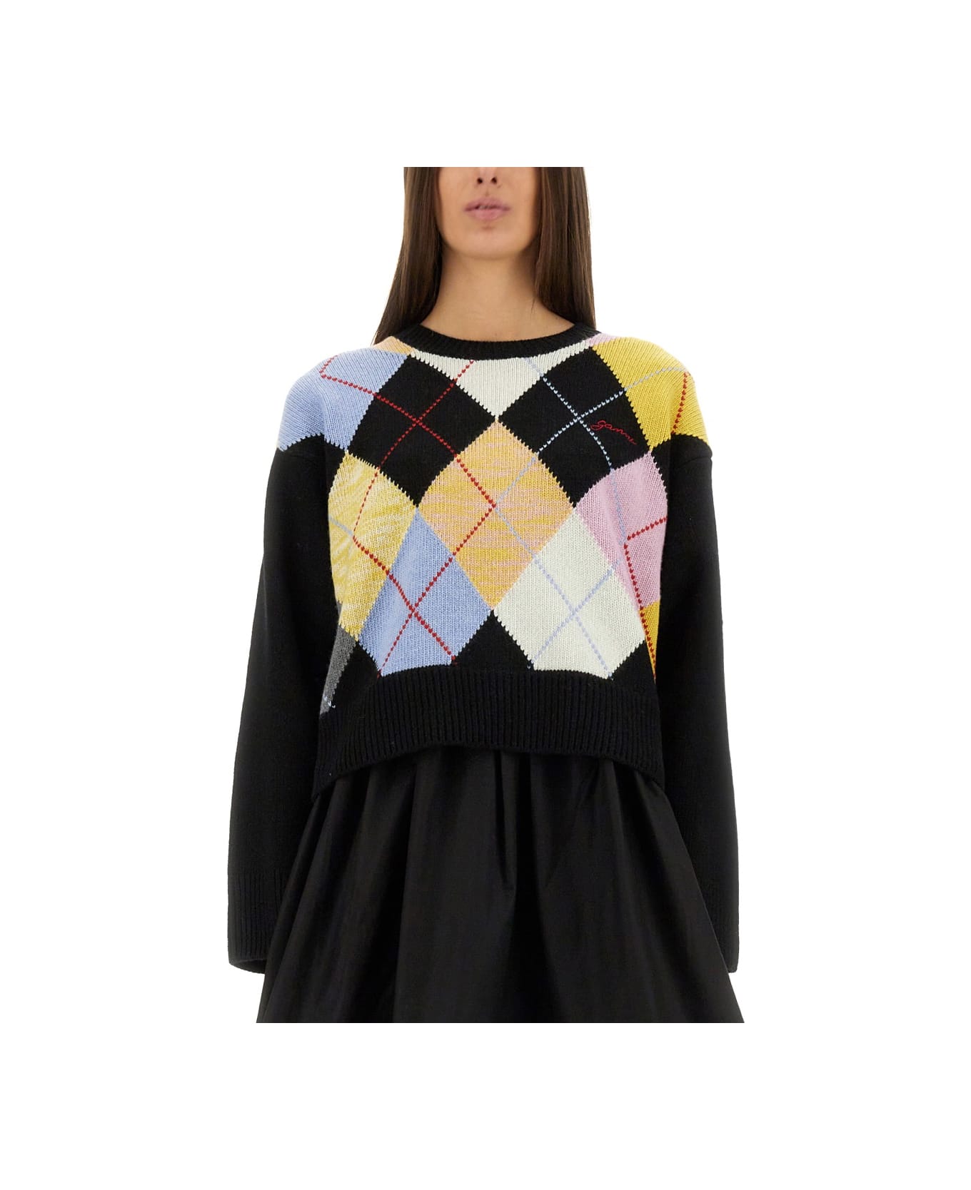 Ganni "harlequin" Jersey - BLACK