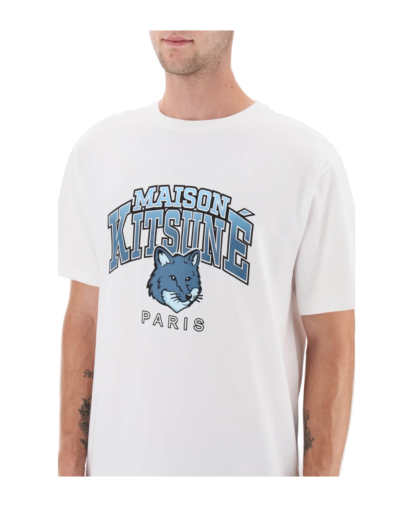 Maison Kitsuné T-shirt With Campus Fox Print - White シャツ