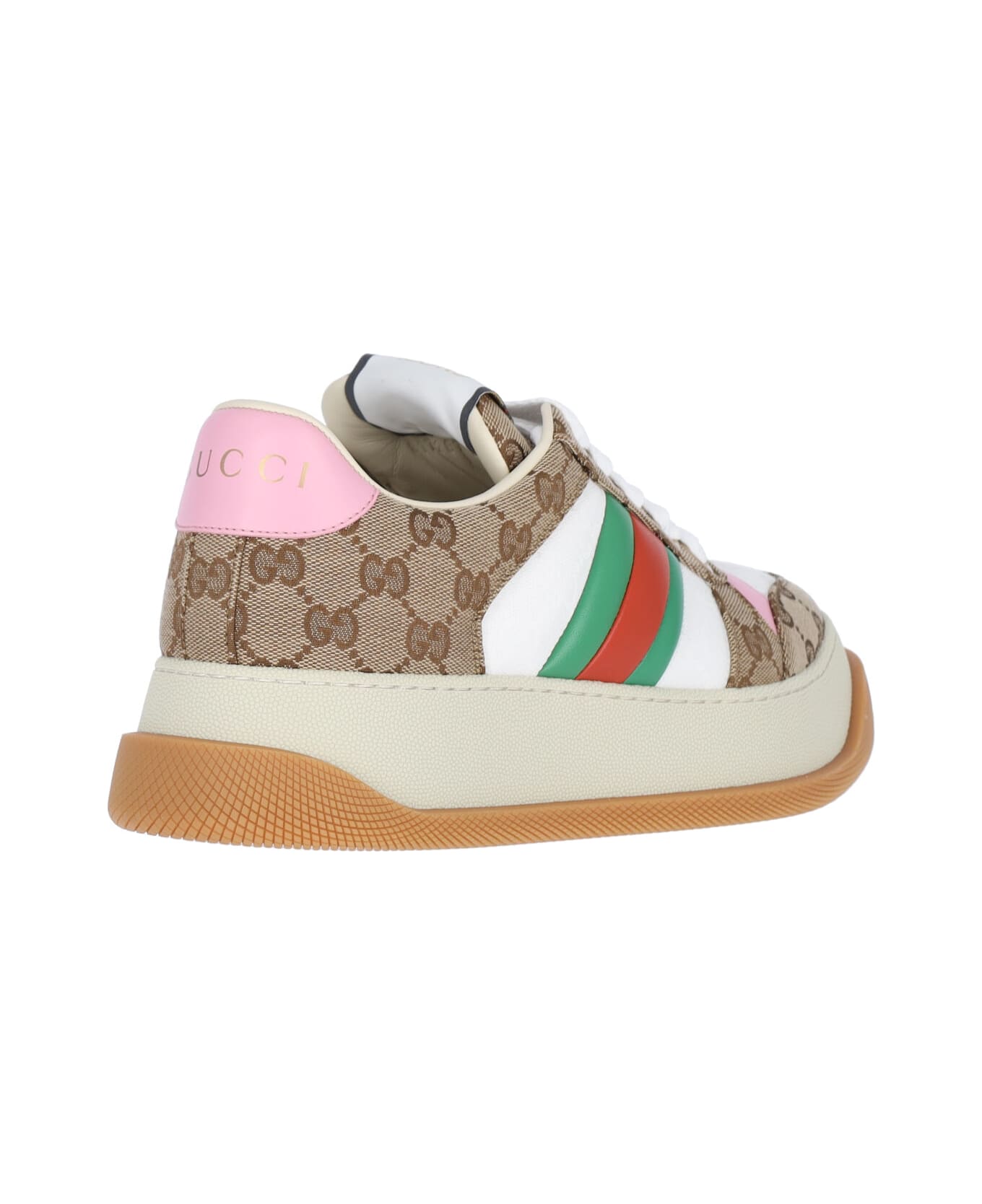 Gucci "screener" Platform Sneakers - Beige