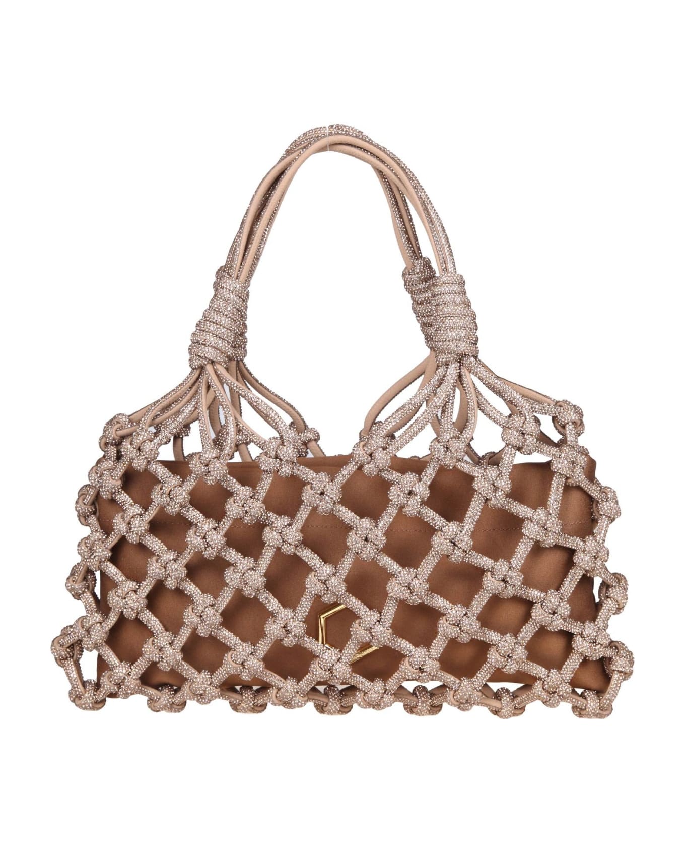 Hibourama Lola Baguette Jewel Bag Woven With Crystals - Topaz