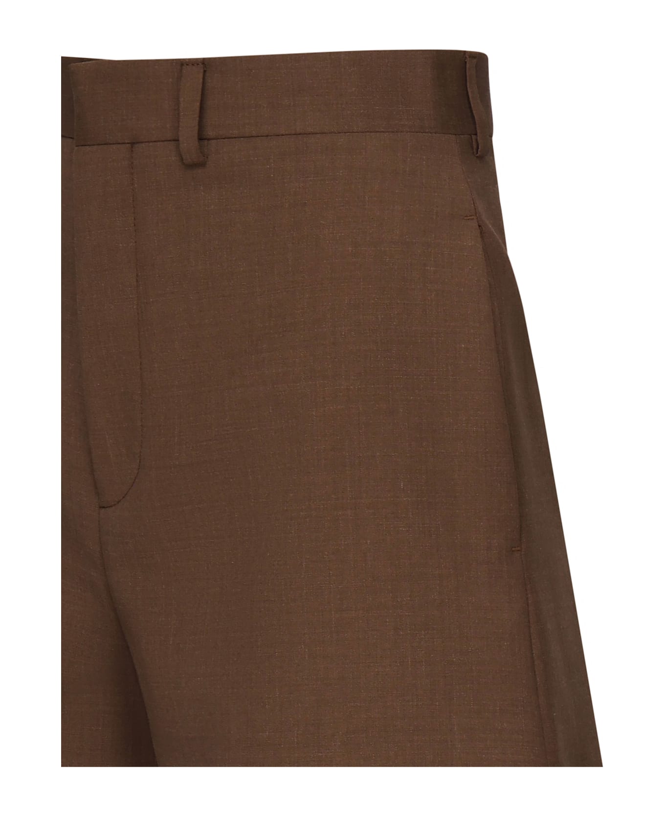 Nineminutes Tailored Cool Wool Shorts - Brown