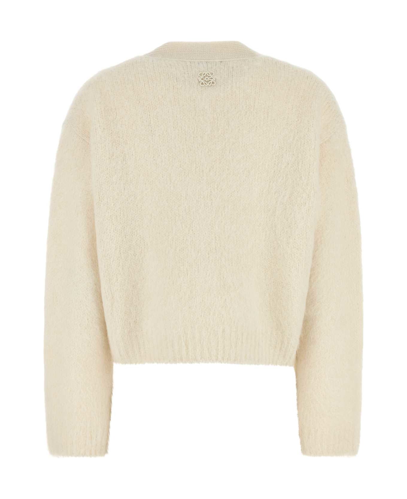 Loewe Alpaca Blend Cardigan - WHITE