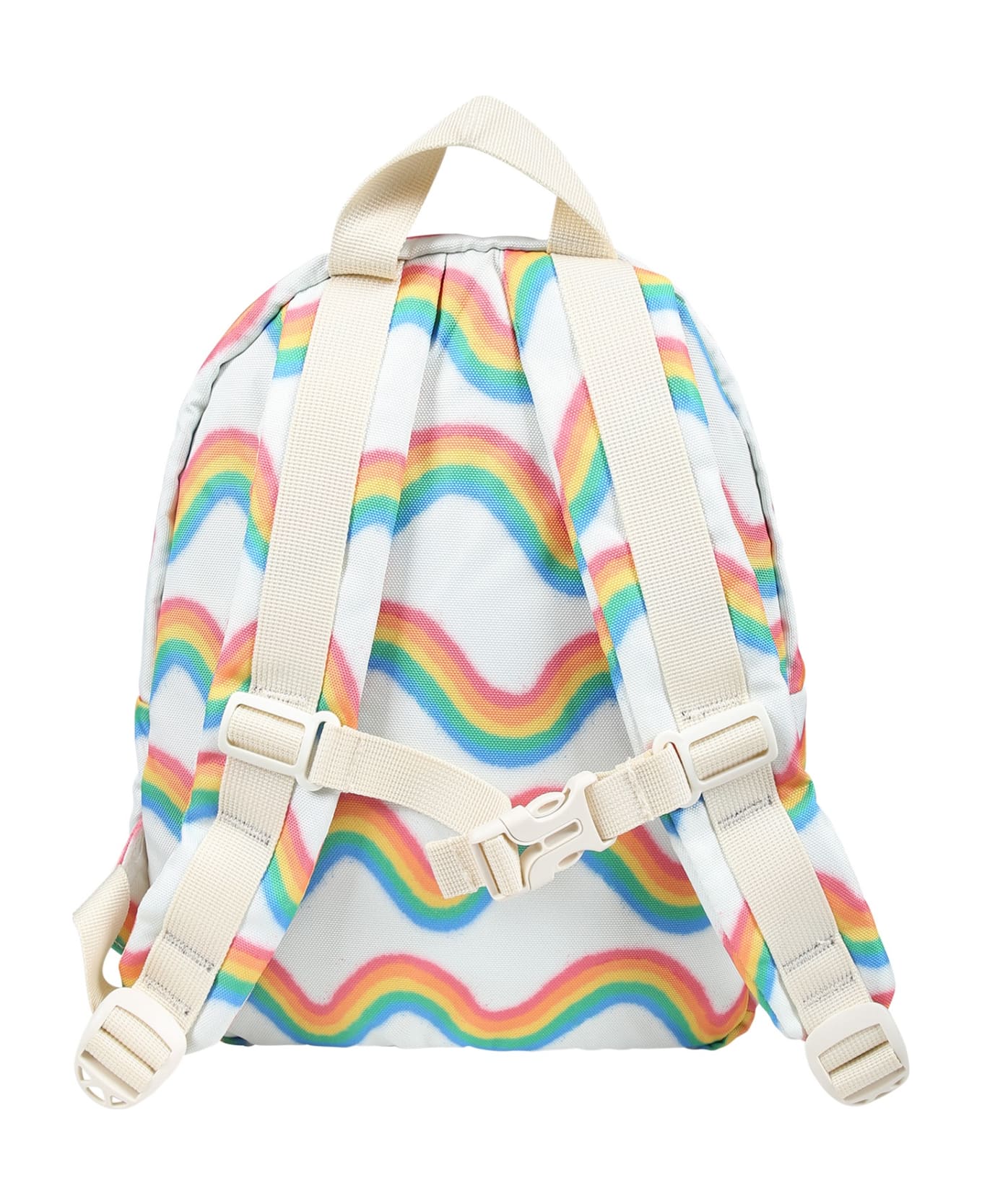 Molo White Backpack For Kids With Rainbow Print - Multicolor