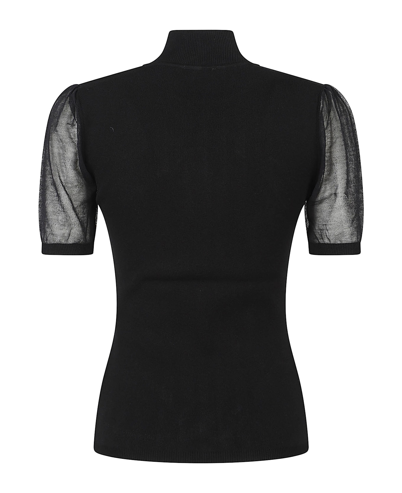 Elisabetta Franchi Short Sleeve Turtle Neck Sweater - Nero