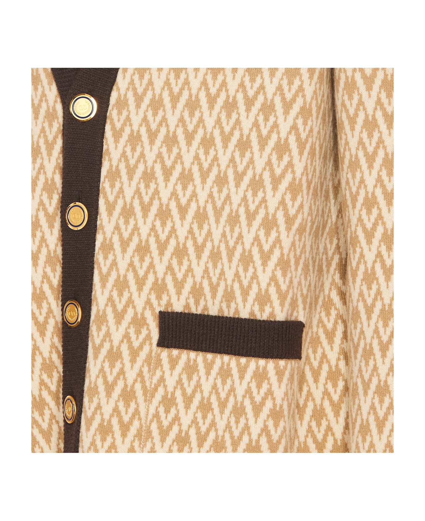 Valentino Garavani Toute La V Motif Cardigan - Beige