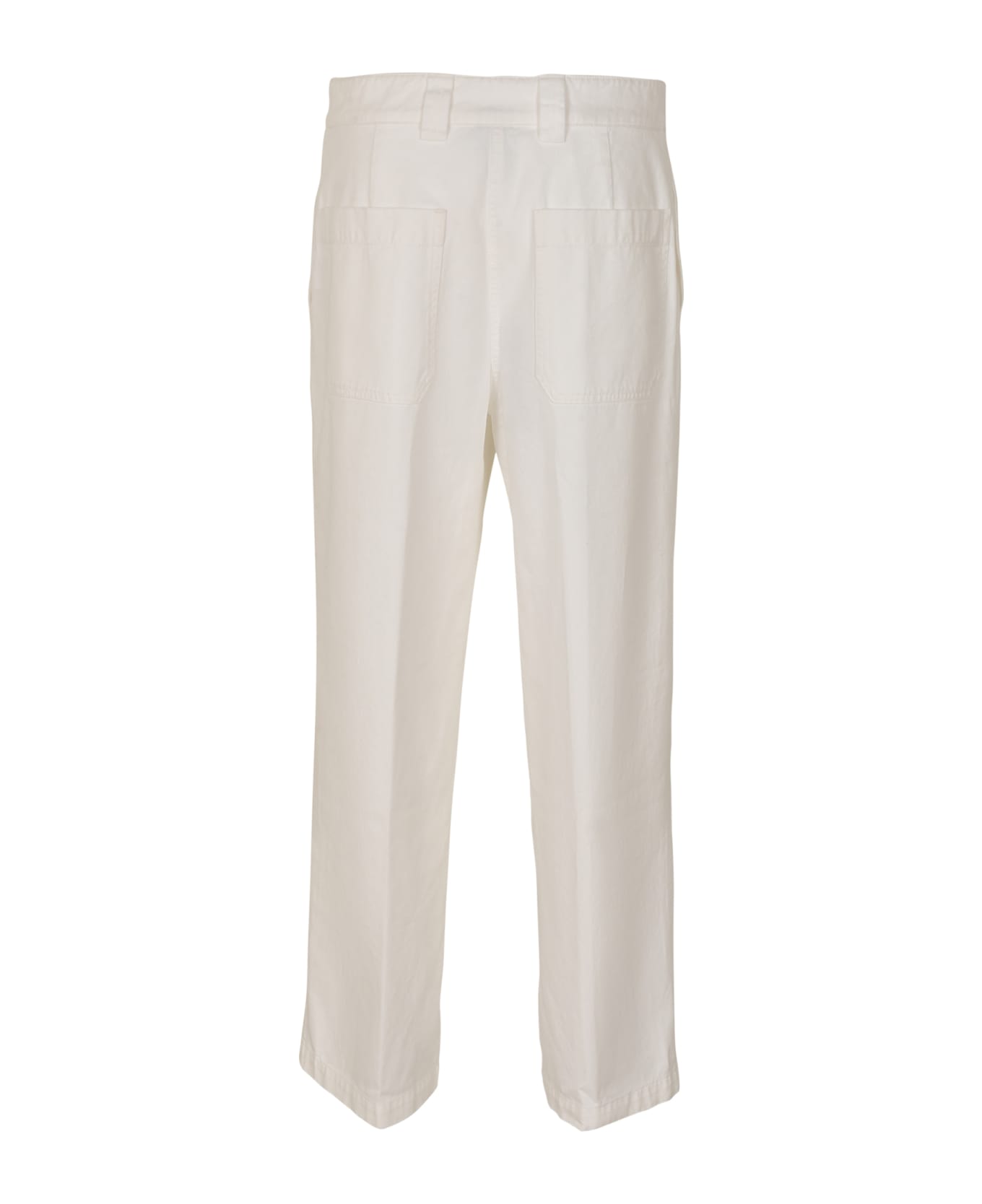 Aspesi Cropped Buttoned Trousers - White