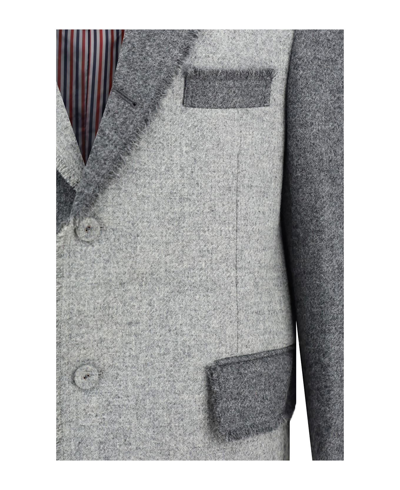 Thom Browne Light And Dark Grey Wool Blazer - 55