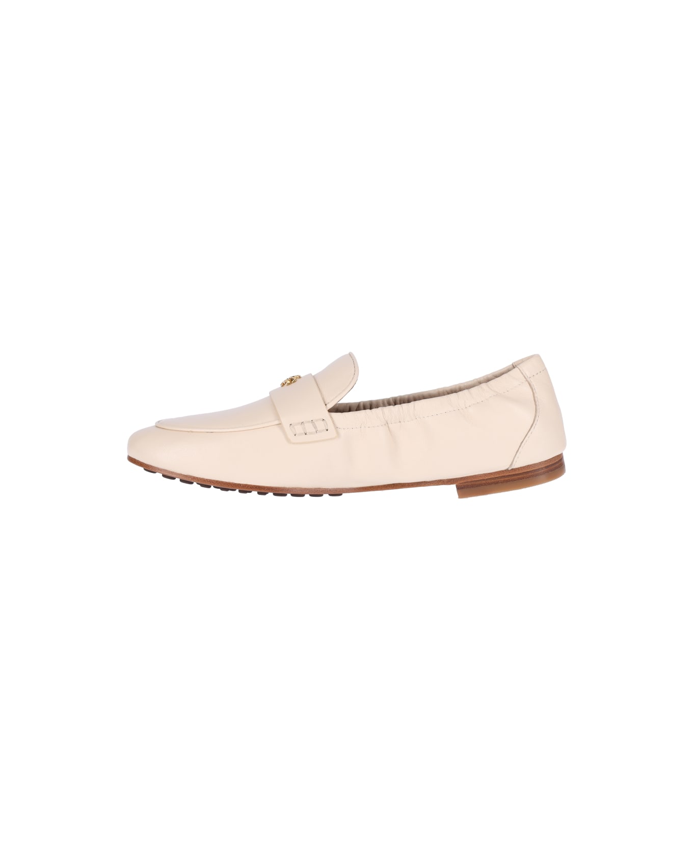 Tory Burch Leather Ballet Loafer - panna