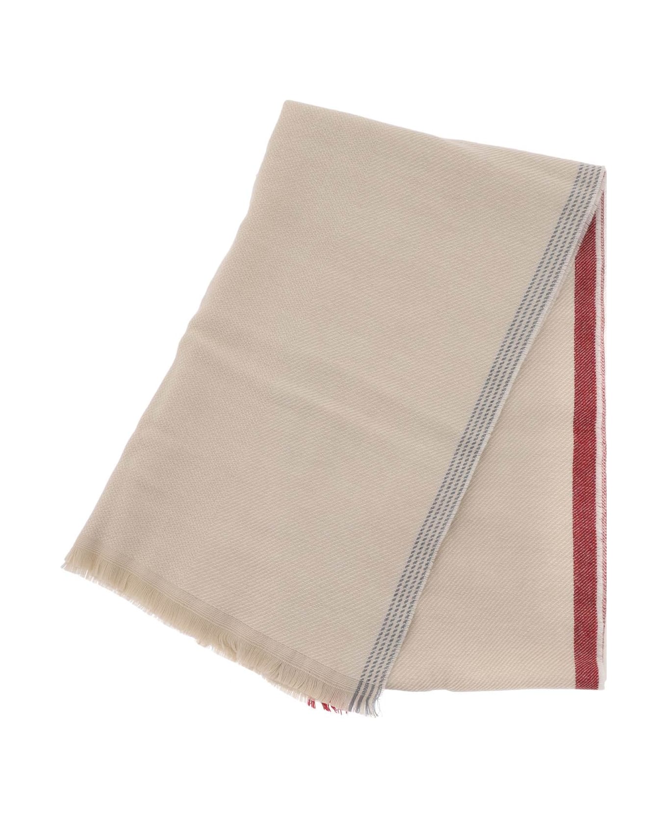 Brunello Cucinelli Wool 
Cashmere Scarf - Beige