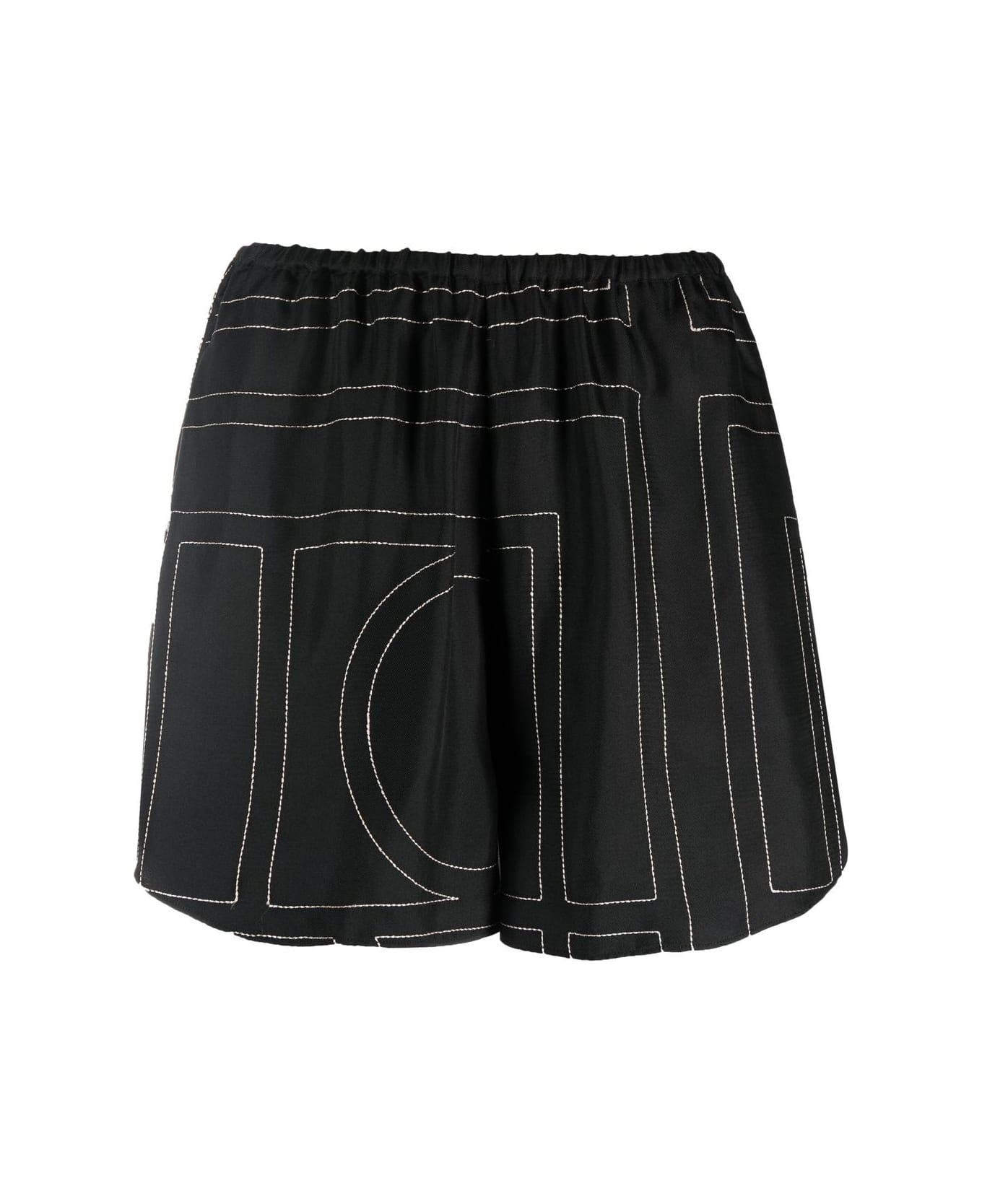 Totême Silk Pajama Shorts - Black