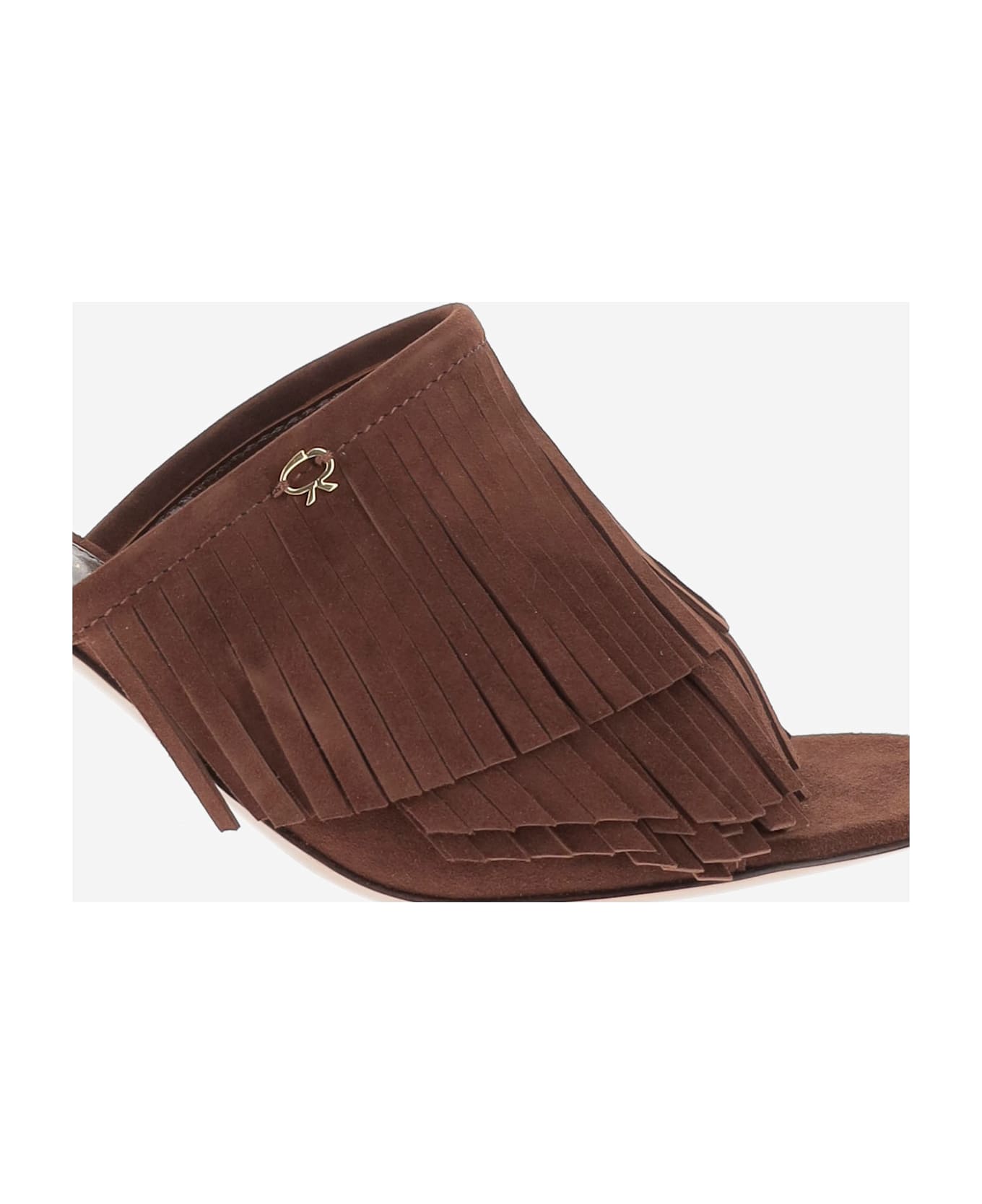 Gianvito Rossi Suede Mules With Bangs - Brown