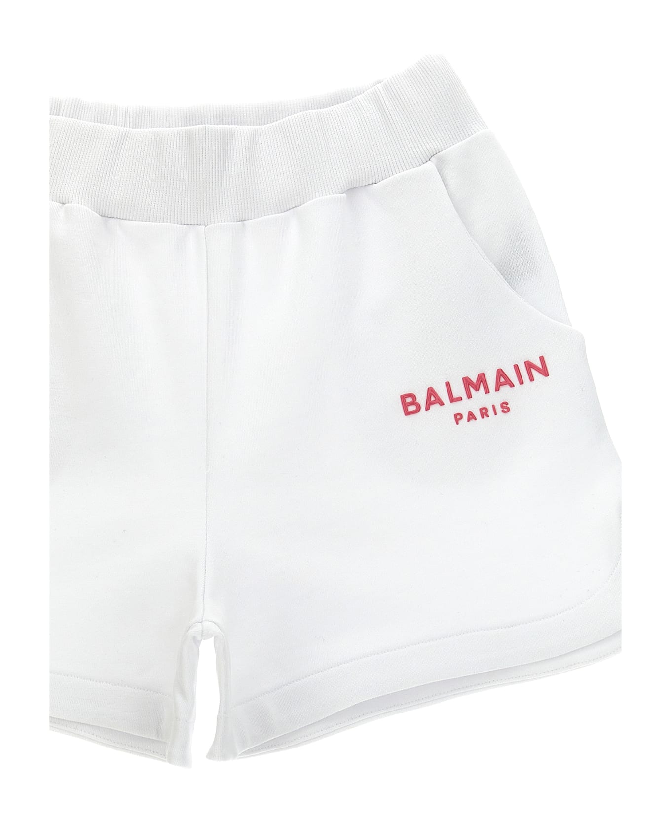 Balmain Embossed Logo Shorts - White