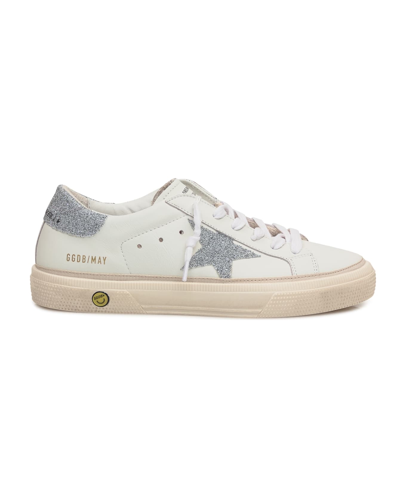 Golden Goose May Upper Sneaker - OPTIC WHITE/SILVER 10449