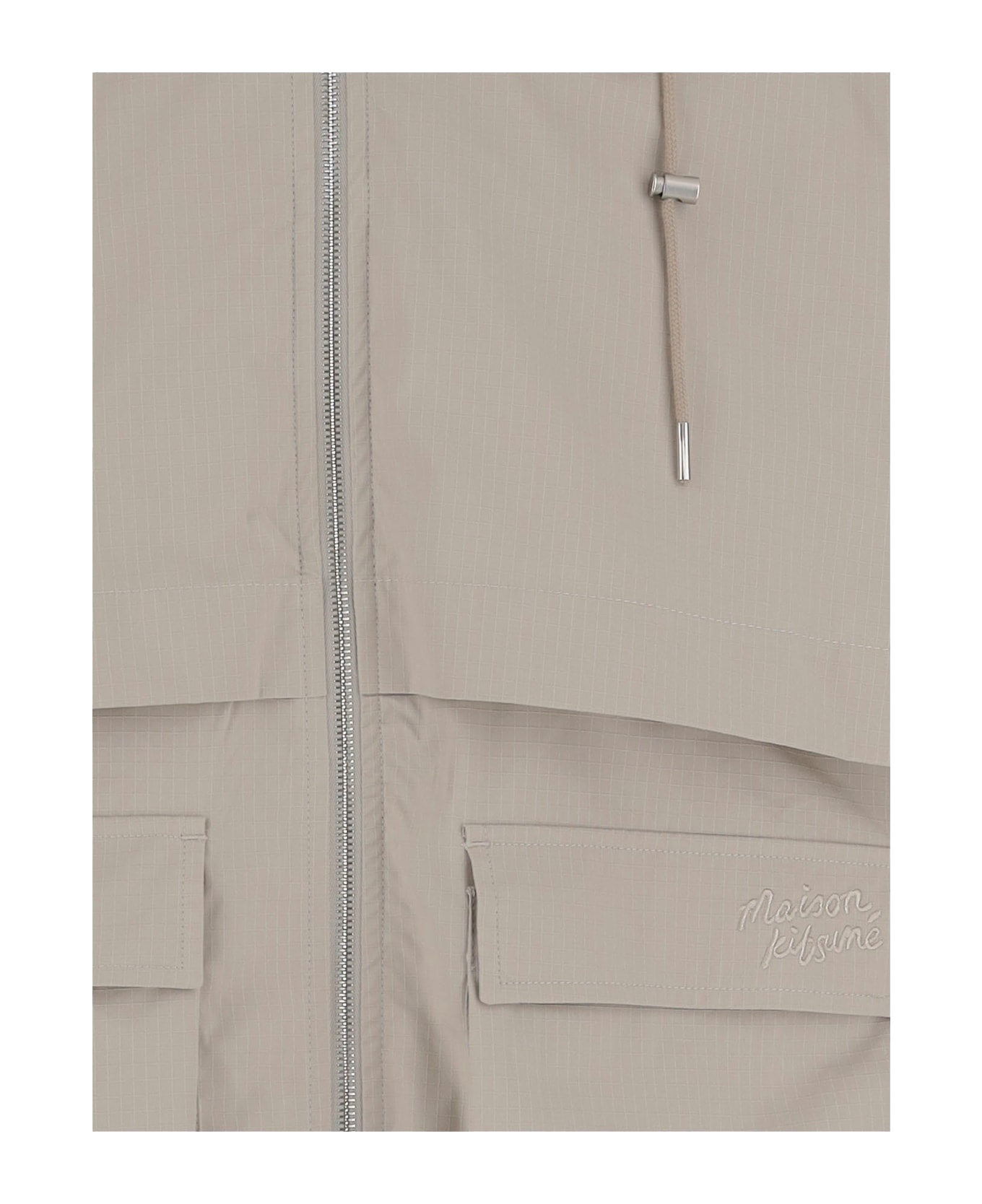 Maison Kitsuné Cotton Blend Windbreaker Jacket - Beige