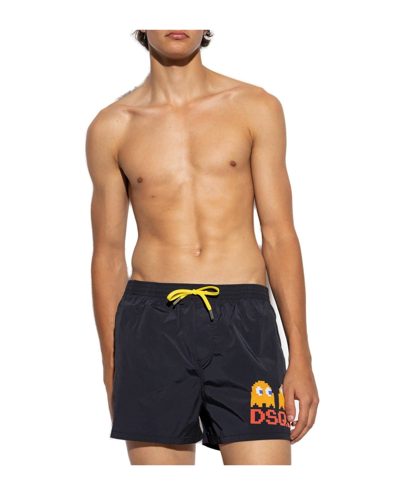 Dsquared2 X Pac-man Drawstring Swim Shorts - Black
