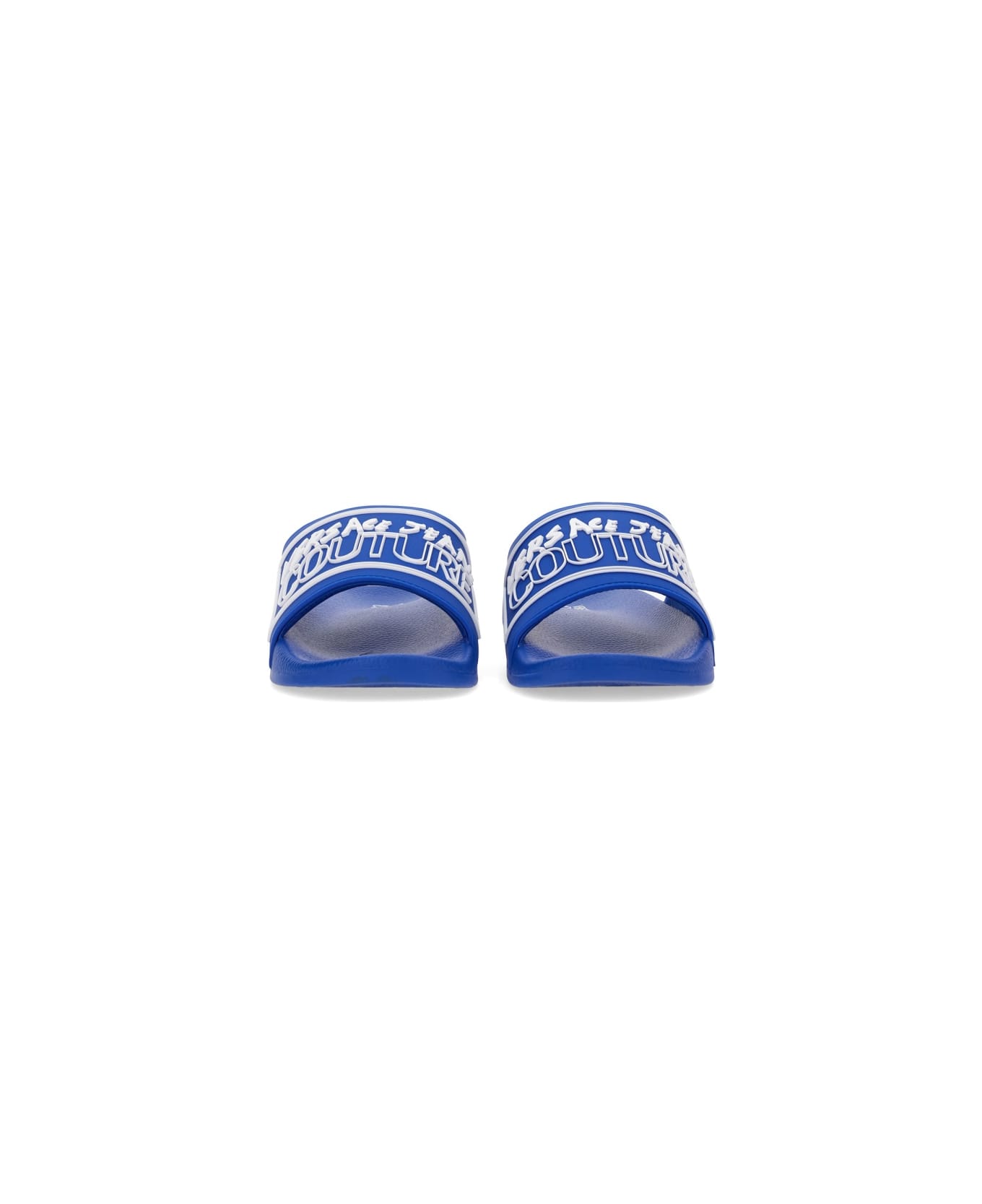 Versace Jeans Couture Slide Sandal With Logo - BLUE