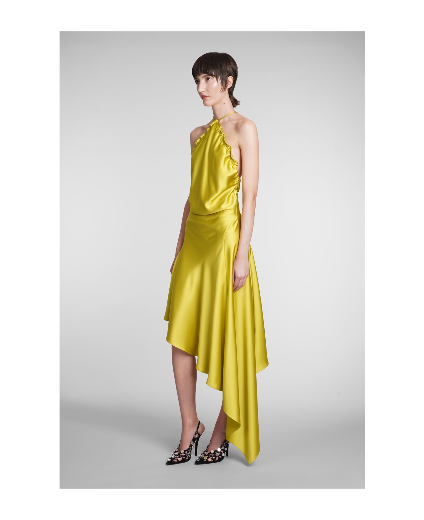 The Attico Dress In Yellow Polyester