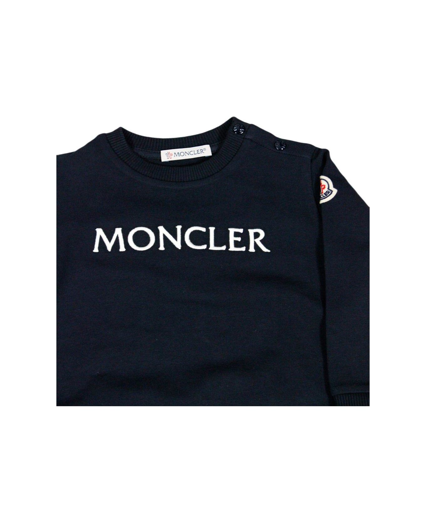 Moncler Embroidered Logo Sweatshirt - Blue