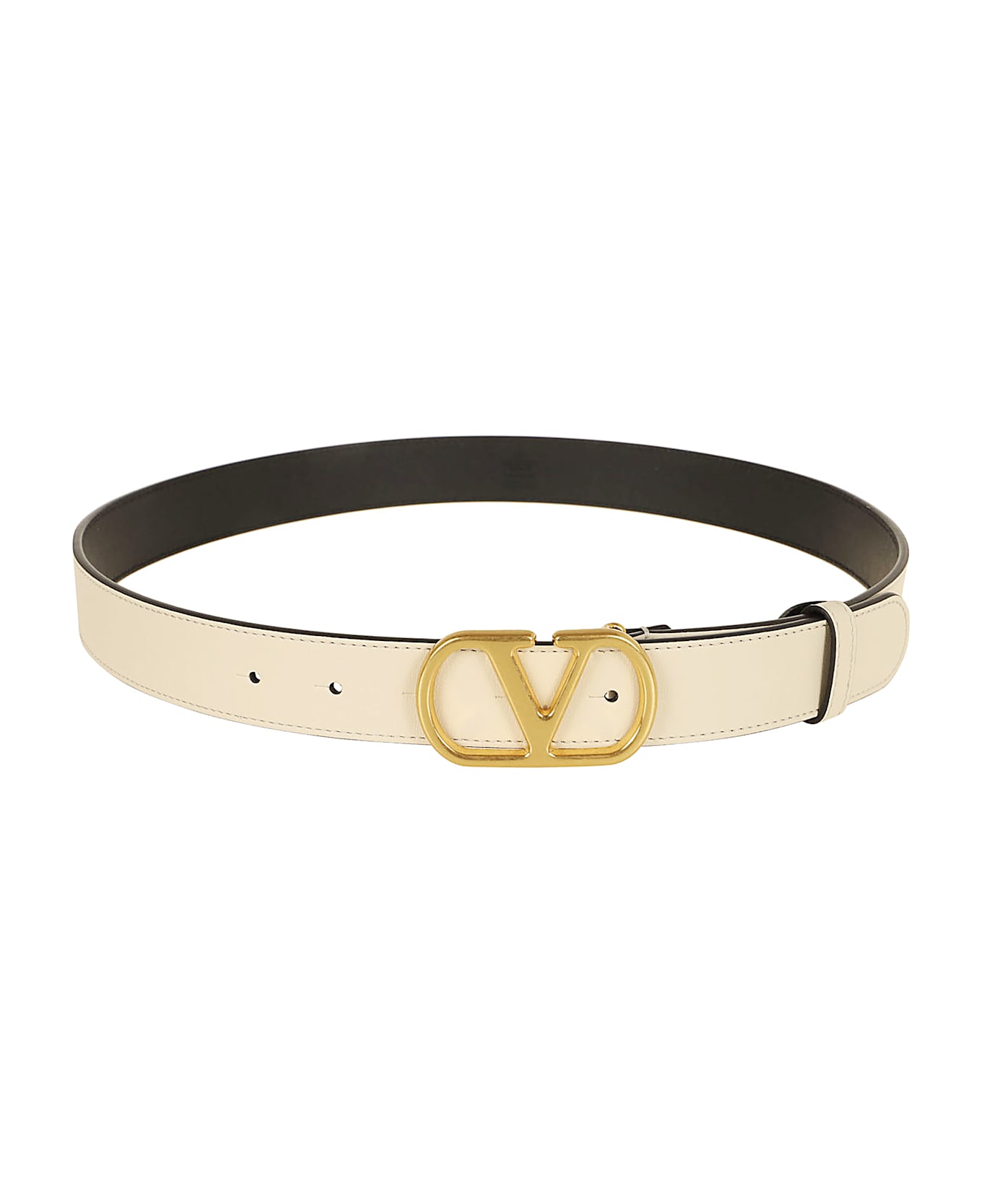 Valentino Garavani Belt H. 30 Vlogo Signature - Ren Butter White